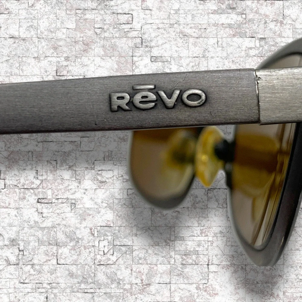 Vtg 90s Revo 1416/044 “City” Sunglasses Italy Gunmetal Brown Light Mirror Lenses